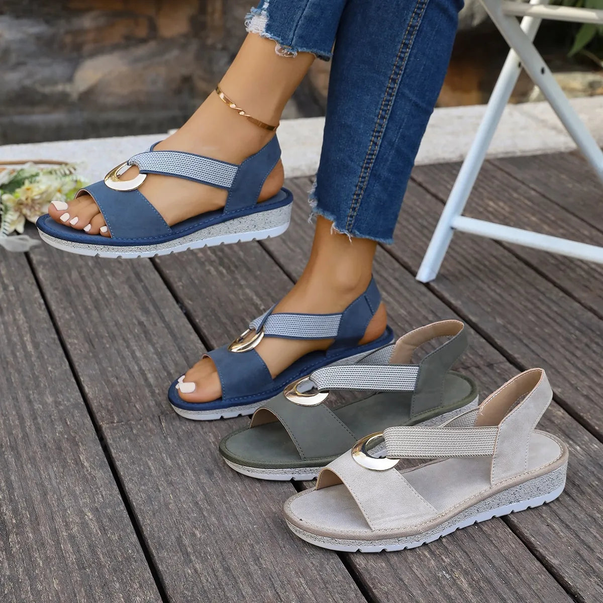 Rope Wedge Sandals