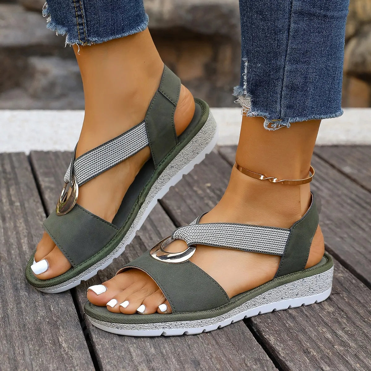 Rope Wedge Sandals