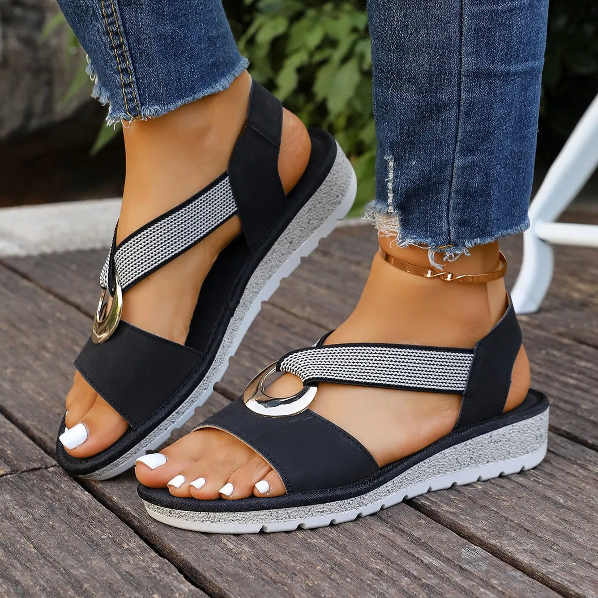 Rope Wedge Sandals