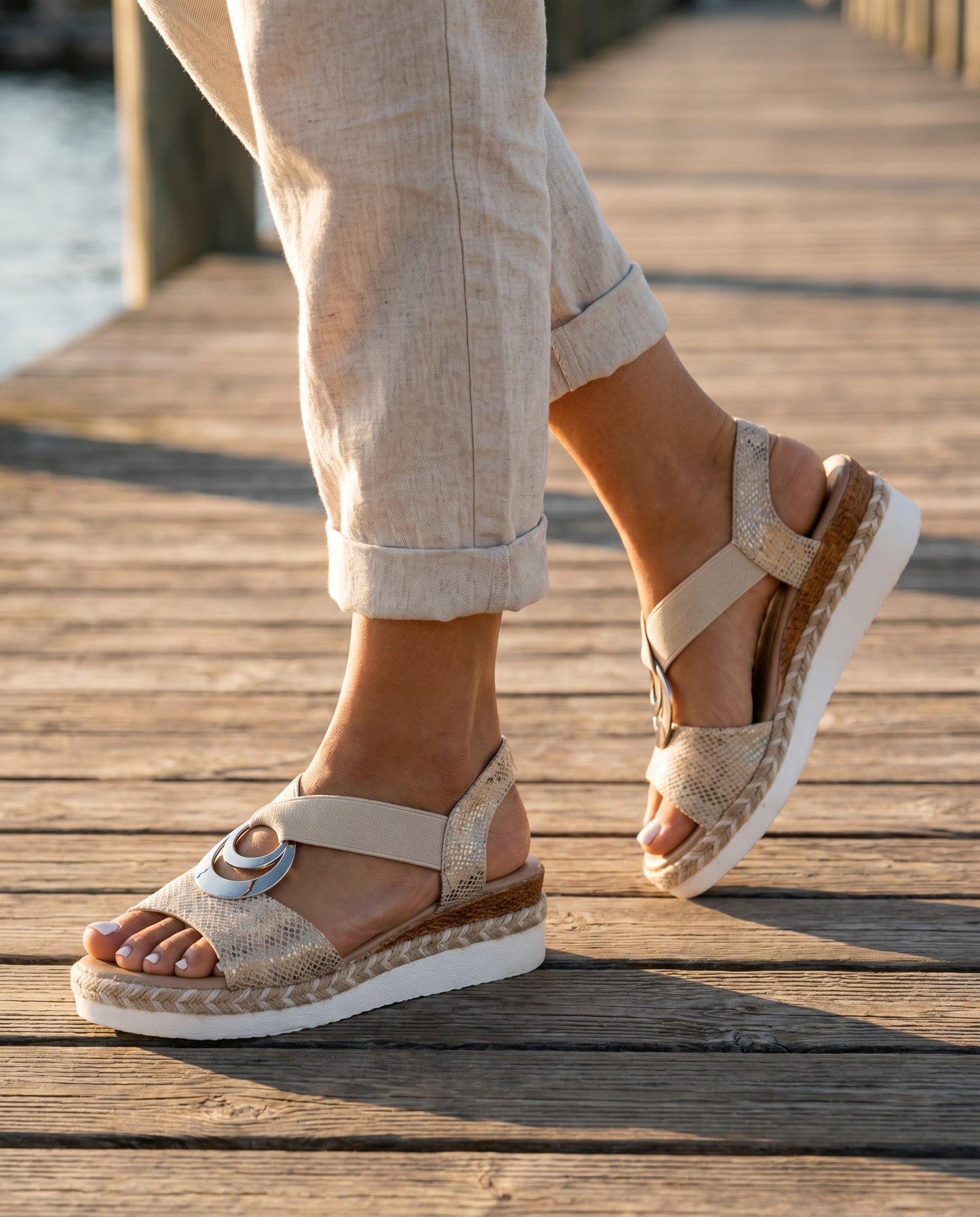 Gold Buckle Wedge