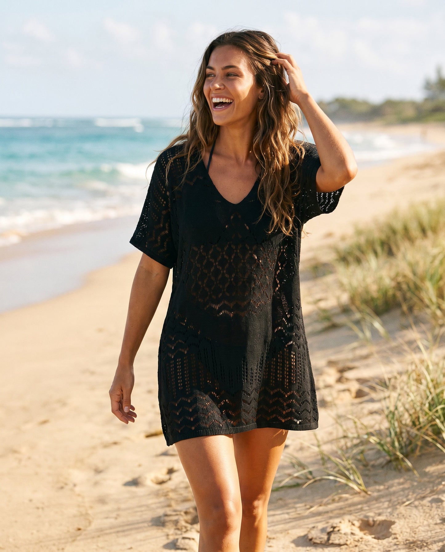 Striped Knit Cover-Up