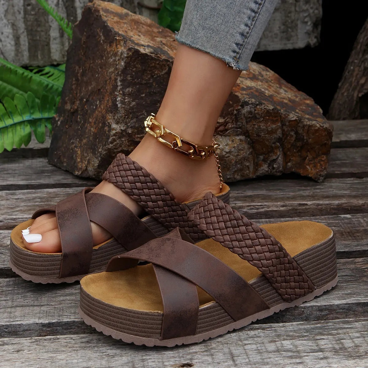 Cross Strap Slides